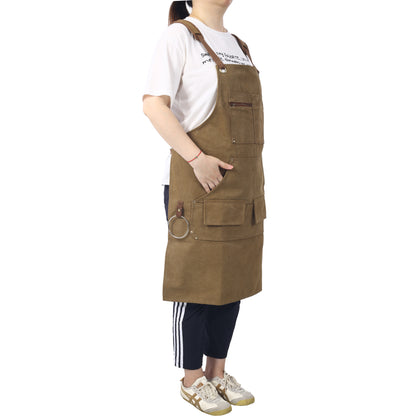 Long heavy-duty canvas tool apron, carpenter apron, carpenter 16 ounces, fully adjustable, no need for waxing