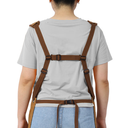 Long heavy-duty waxed canvas tool apron, carpenter apron, carpenter waterproof 18 ounces, fully adjustable